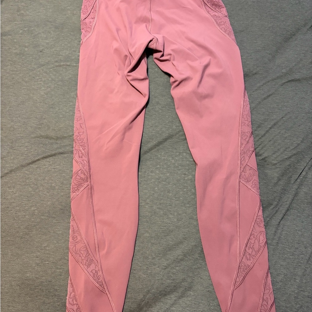 Lululemon Wunder Under Flocked 28" Antique Bark Velvet Floral W5CA4S Rare $128 - Picture 3 of 6